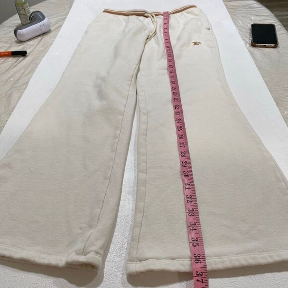 PINK Victoria’s Secret Flare Sweatpants Medium – Cream Lounge Pants Split Hem Dr - Picture 5 of 8
